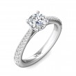 FlyerFit® 14K White Gold Micropave Engagement Ring
