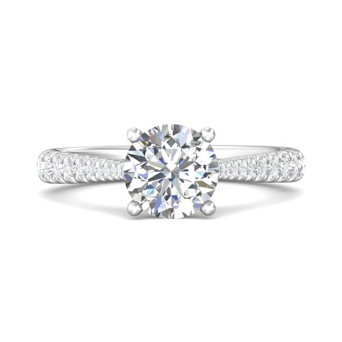 FlyerFit&reg; 14K White Gold Micropave Engagement Ring