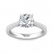 FlyerFit® 14K White Gold Micropave Engagement Ring