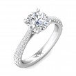 FlyerFit® 14K White Gold Micropave Engagement Ring