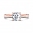 FlyerFit® 18K Pink Gold Micropave Engagement Ring