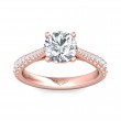 FlyerFit® 18K Pink Gold Micropave Engagement Ring