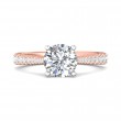 FlyerFit® 18K Pink Gold Shank And White Gold Top Micropave Engagement Ring