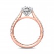 FlyerFit® 18K Pink Gold Shank And White Gold Top Micropave Engagement Ring