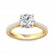 FlyerFit® 14K Yellow Gold Micropave Engagement Ring