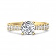 FlyerFit® 18K Yellow Gold Micropave Engagement Ring