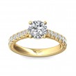FlyerFit® 18K Yellow Gold Micropave Engagement Ring