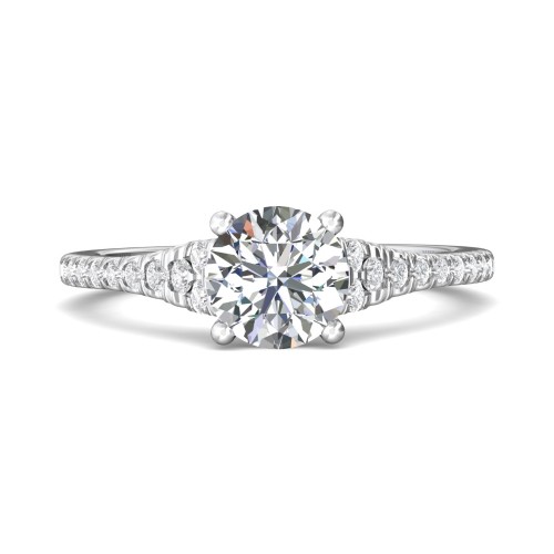 FlyerFit&reg; Platinum Micropave Engagement Ring