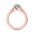 FlyerFit® 14K Pink Gold Shank And White Gold Top Micropave Engagement Ring