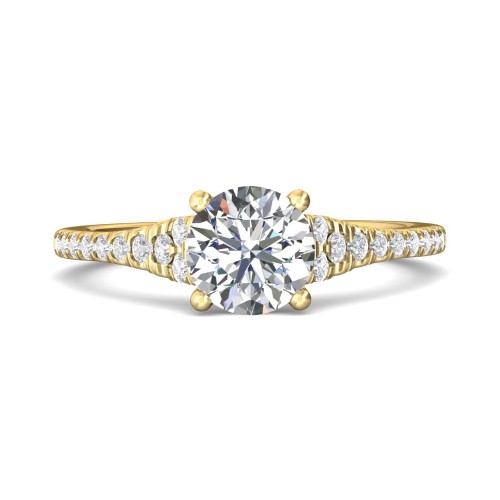 FlyerFit&reg; 18K Yellow Gold Micropave Engagement Ring