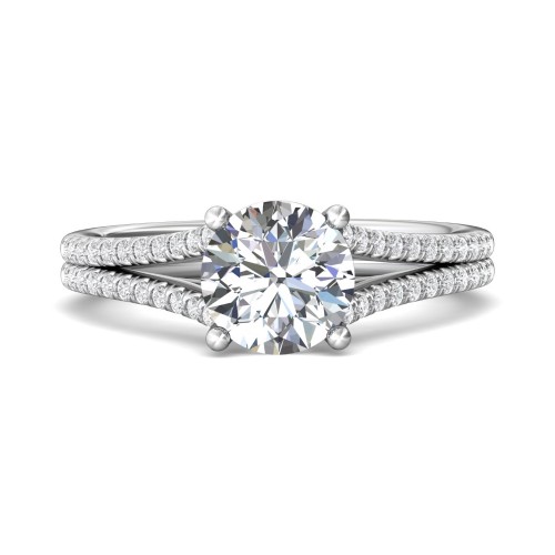 FlyerFit&reg; 18K White Gold Split Shank Engagement Ring