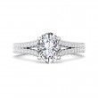 FlyerFit® Platinum Split Shank Engagement Ring