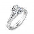 FlyerFit® Platinum Split Shank Engagement Ring