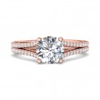 FlyerFit® 18K Pink Gold Split Shank Engagement Ring