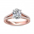FlyerFit® 18K Pink Gold Shank And White Gold Top Split Shank Engagement Ring