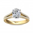 FlyerFit® 18K Yellow Gold Shank And White Gold Top Split Shank Engagement Ring