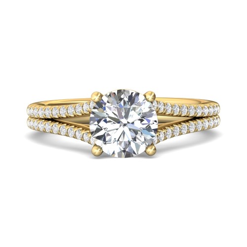 FlyerFit&reg; 14K Yellow Gold Split Shank Engagement Ring
