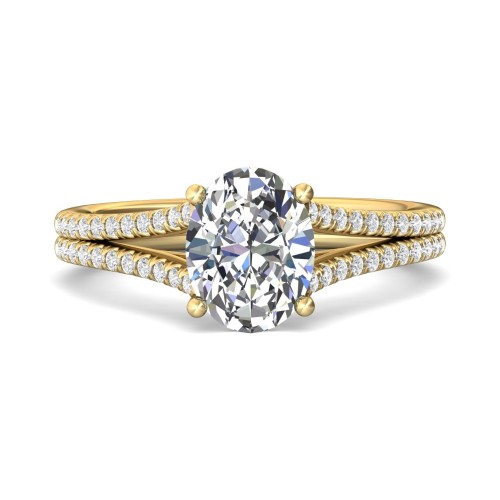 FlyerFit&reg; 14K Yellow Gold Split Shank Engagement Ring