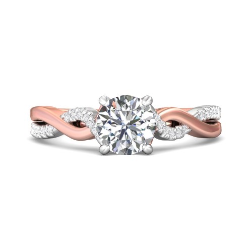 FlyerFit&reg; 14K Pink Gold Shank and Platinum Top Split Shank Engagement Ring