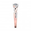 FlyerFit® 14K Pink Gold Shank and Platinum Top Split Shank Engagement Ring