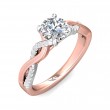 FlyerFit® 14K Pink Gold Shank and Platinum Top Split Shank Engagement Ring