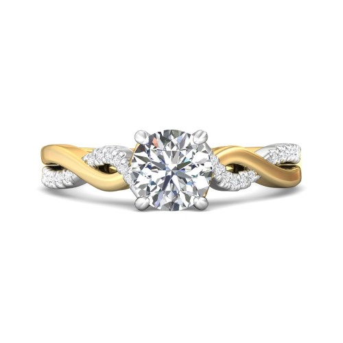 FlyerFit&reg; 18K Yellow Gold Shank And Platinum Top Split Shank Engagement Ring