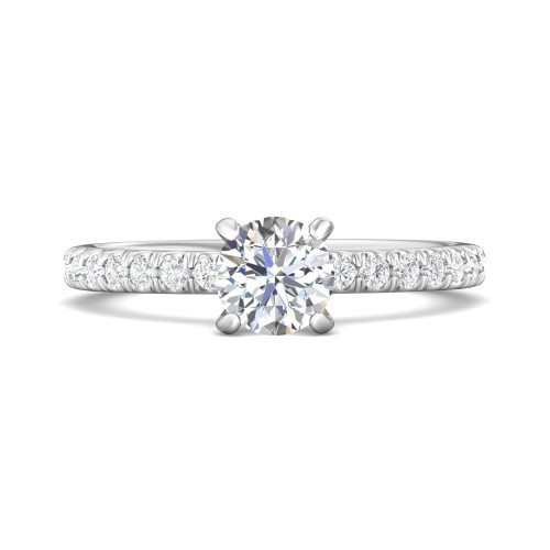 FlyerFit&reg; Platinum Micropave Engagement Ring