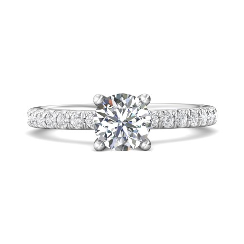 FlyerFit&reg; Platinum Micropave Engagement Ring