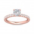FlyerFit® 14K Pink Gold Micropave Engagement Ring