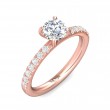 FlyerFit® 14K Pink Gold Micropave Engagement Ring