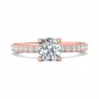 FlyerFit® 18K Pink Gold Micropave Engagement Ring