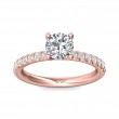 FlyerFit® 18K Pink Gold Micropave Engagement Ring