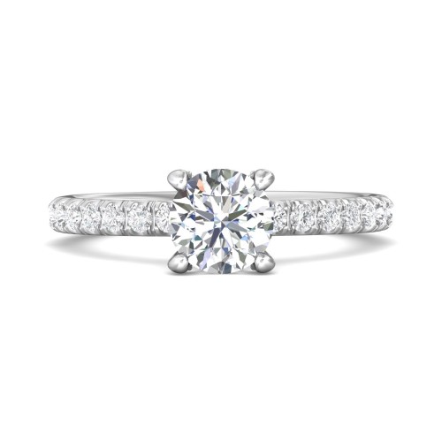 FlyerFit&reg; Platinum Micropave Engagement Ring