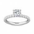 FlyerFit® 18K White Gold Micropave Engagement Ring