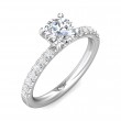 FlyerFit® 18K White Gold Micropave Engagement Ring