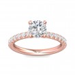 FlyerFit® 14K Pink Gold Micropave Engagement Ring
