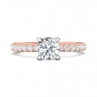 FlyerFit® 14K Pink Gold Shank And White Gold Top Micropave Engagement Ring