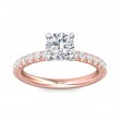 FlyerFit® 14K Pink Gold Shank And White Gold Top Micropave Engagement Ring