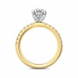 FlyerFit® 18K Yellow Gold Shank And White Gold Top Micropave Engagement Ring