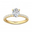 FlyerFit® 18K Yellow Gold Micropave Engagement Ring