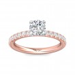 FlyerFit® 14K Pink Gold Shank And White Gold Top Micropave Engagement Ring