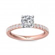 FlyerFit® 18K Pink Gold Shank And White Gold Top Micropave Engagement Ring