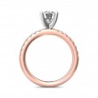 FlyerFit® 18K Pink Gold Shank And White Gold Top Micropave Engagement Ring