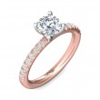 FlyerFit® 18K Pink Gold Shank And White Gold Top Micropave Engagement Ring