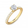 FlyerFit® 14K Yellow Gold Micropave Engagement Ring