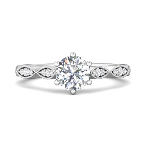 FlyerFit&reg; Platinum Micropave Engagement Ring