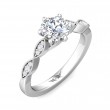 FlyerFit® 18K White Gold Micropave Engagement Ring