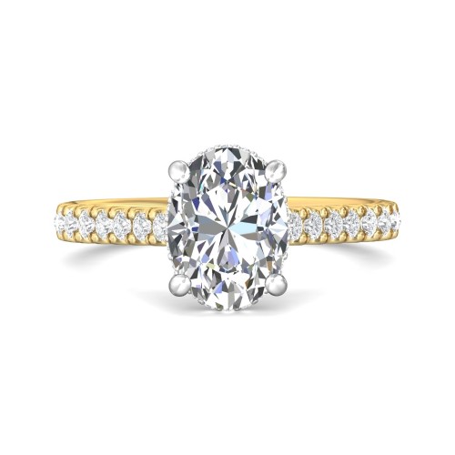 FlyerFit® 14K Yellow and 14K White Gold Micropave Engagement Ring