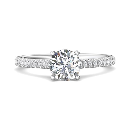FlyerFit&reg; 14K White Gold Micropave Engagement Ring