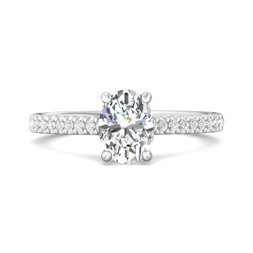 FlyerFit&reg; Platinum Micropave Engagement Ring
